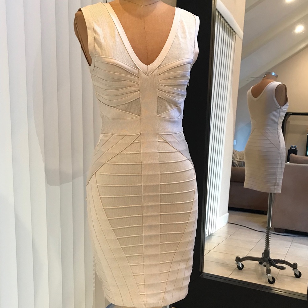 Bebe Cream Cocktail Dress